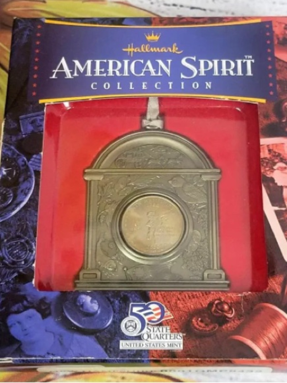 Hallmark American Spirit Collection Ornament in Red and Brass-Tone